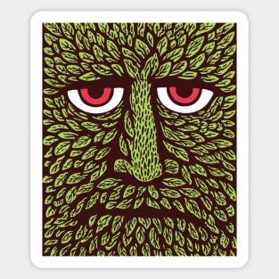 Green Man Forest Spirit Woodcut Sticker